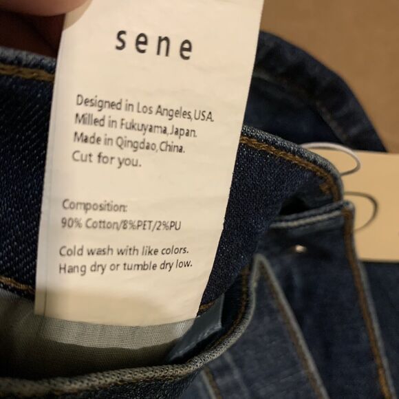 Sene Womens Mom Jeans Size 0 Blue Straight Leg Mid Rise Pants - Picture 9 of 11